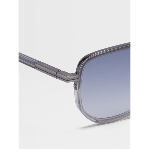 Load image into Gallery viewer, ZEGNA DARK RUTHENIUM ACETATE AND METAL SUNGLASSES
