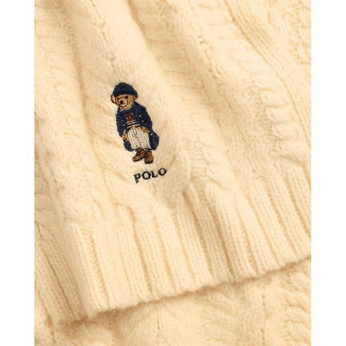 Load image into Gallery viewer, RALPH LAUREN Polo Bear Cable-Knit Wool-Blend Scarf
