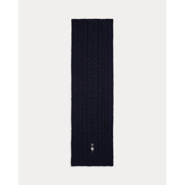 RALPH LAUREN Polo Bear Cable-Knit Wool-Blend Scarf