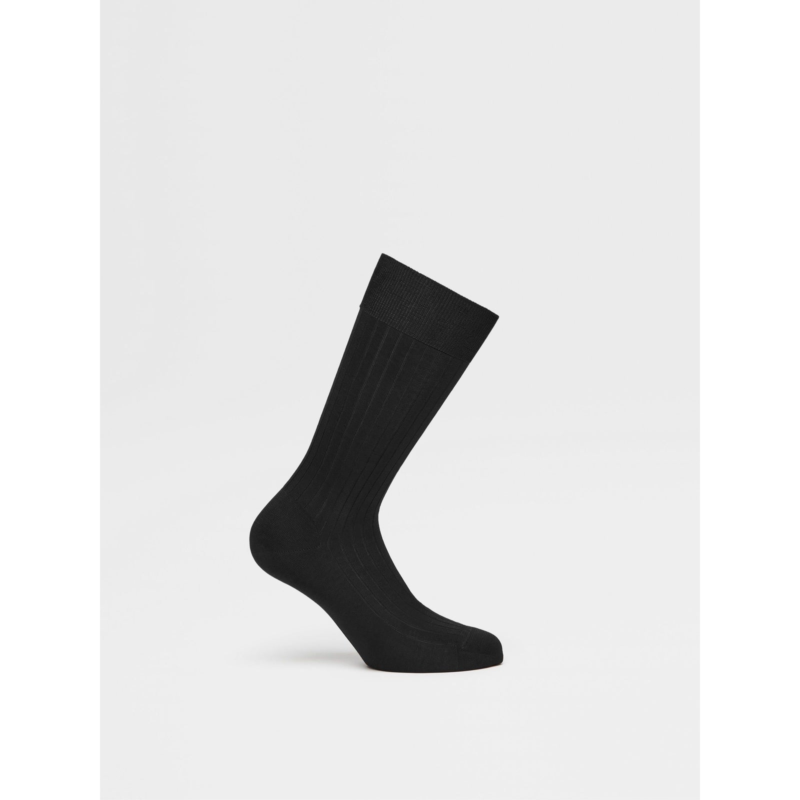 ZEGNA BLACK COTTON SOCKS