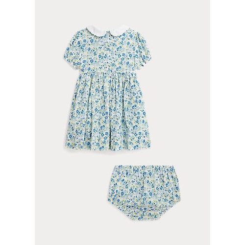 Load image into Gallery viewer, POLO RALPH LAUREN FLORAL COTTON SEERSUCKER DRESS &amp; BLOOMER - Yooto
