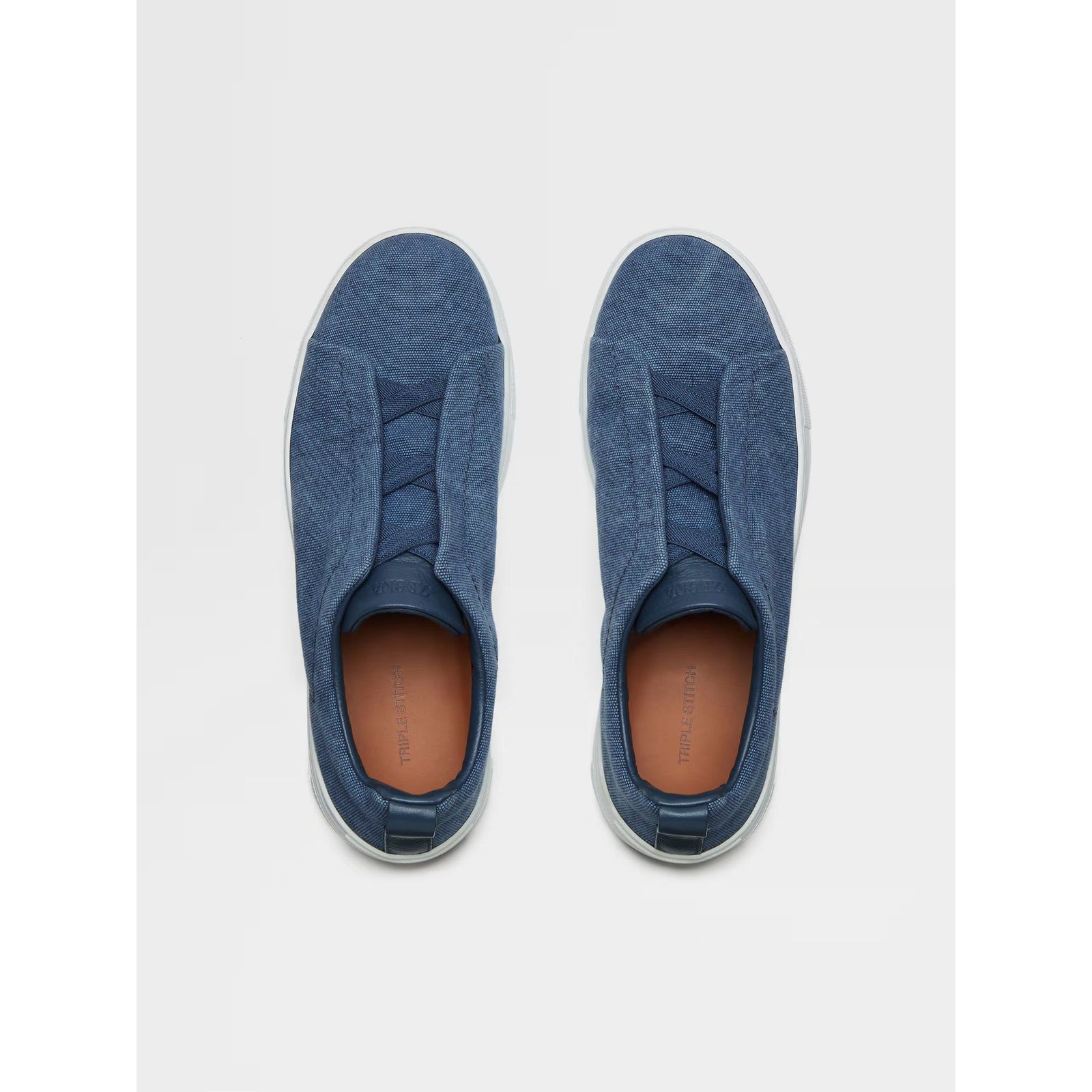 ZEGNA BLUE CANVAS TRIPLE STITCH™ SNEAKERS