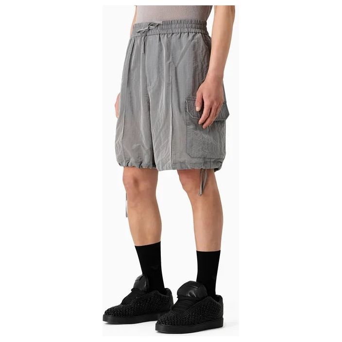 EMPORIO ARMANI BERMUDA SHORTS IN LIGHT NYLON SEERSUCKER WITH RIBS AND AN ELASTICATED WAIST