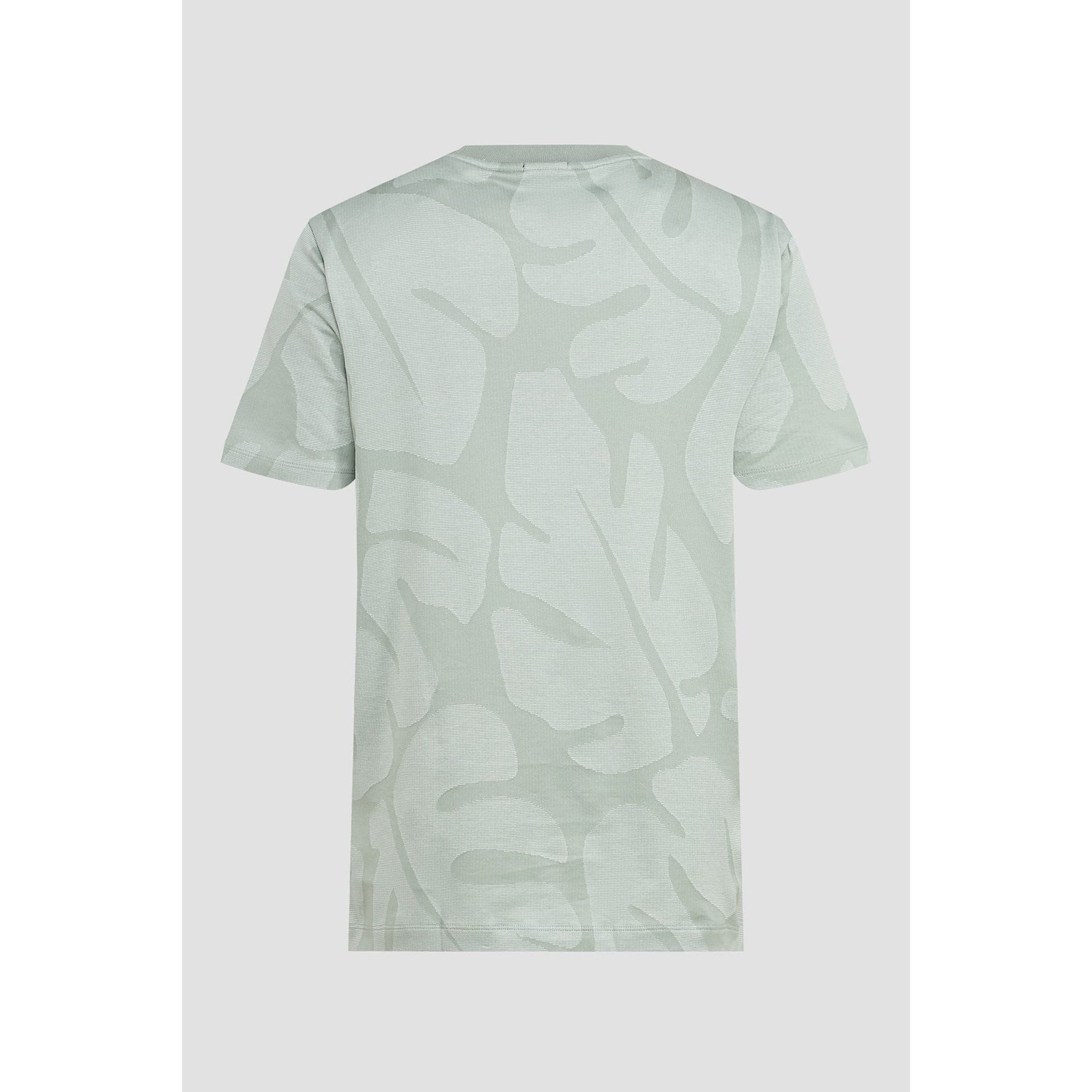 BOSSCOTTON T-SHIRT WITH TWO-TONE MONSTERA LEAF MOTIF - Yooto