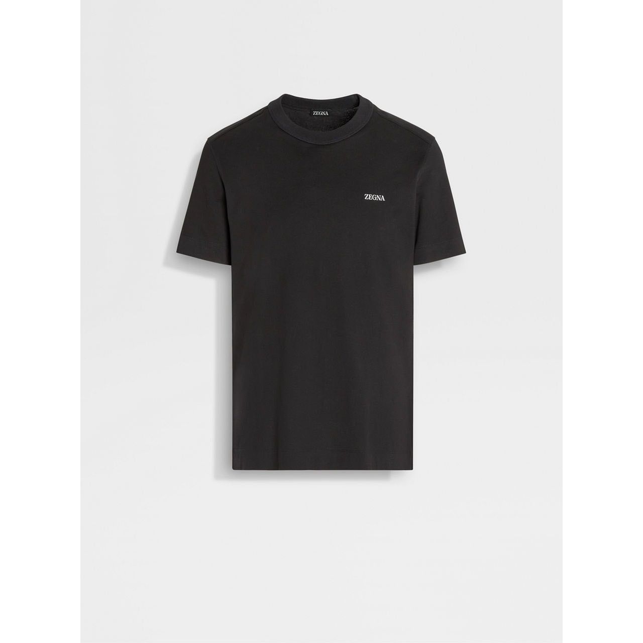 ZEGNA BLACK COTTON T-SHIRT