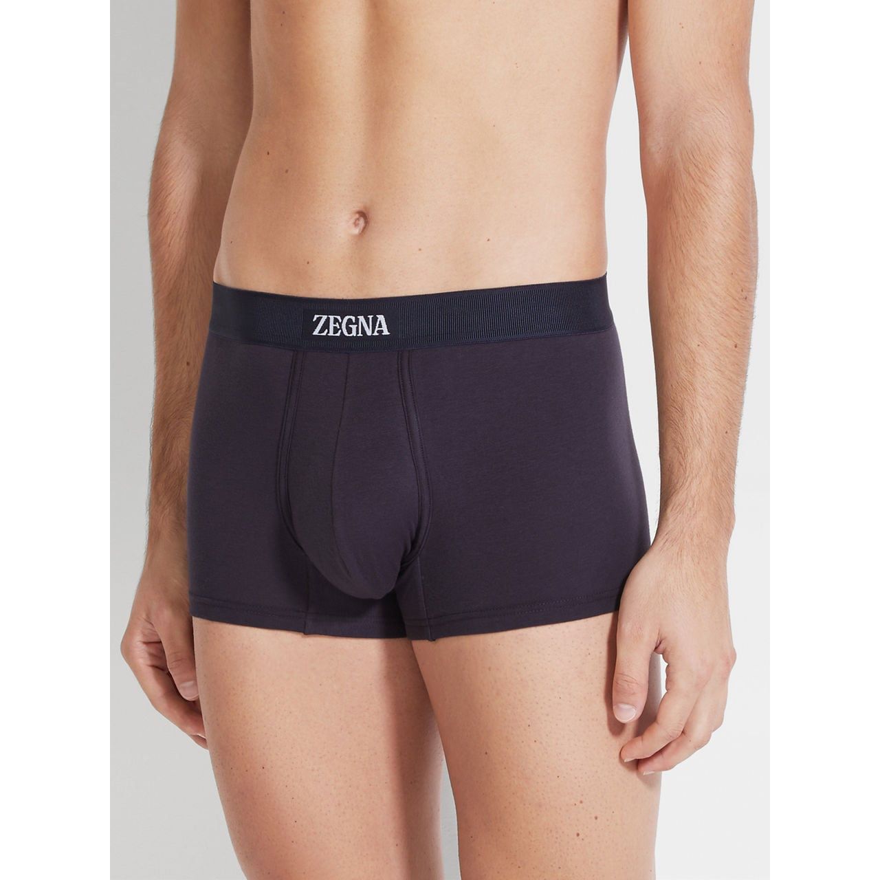 ZEGNA BLUE STRETCH COTTON TRUNKS