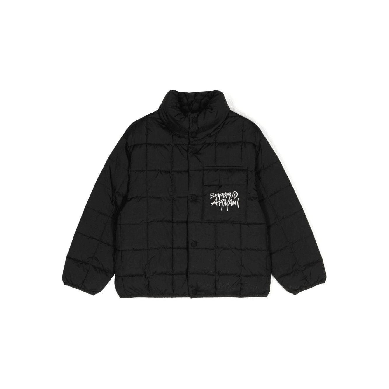 EMPORIO ARMANI logo-embroidered padded jacket