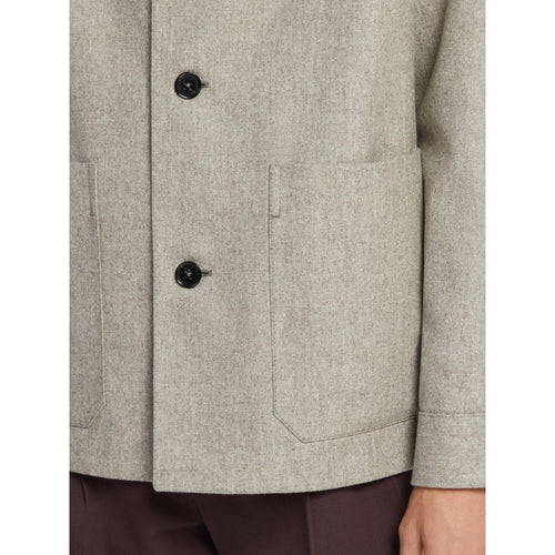 Load image into Gallery viewer, ZEGNA LIGHT TAUPE MÉLANGE WOOL CHORE JACKET
