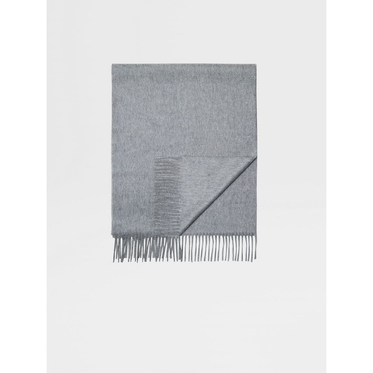 ZEGNA GREY OASI CASHMERE SCARF