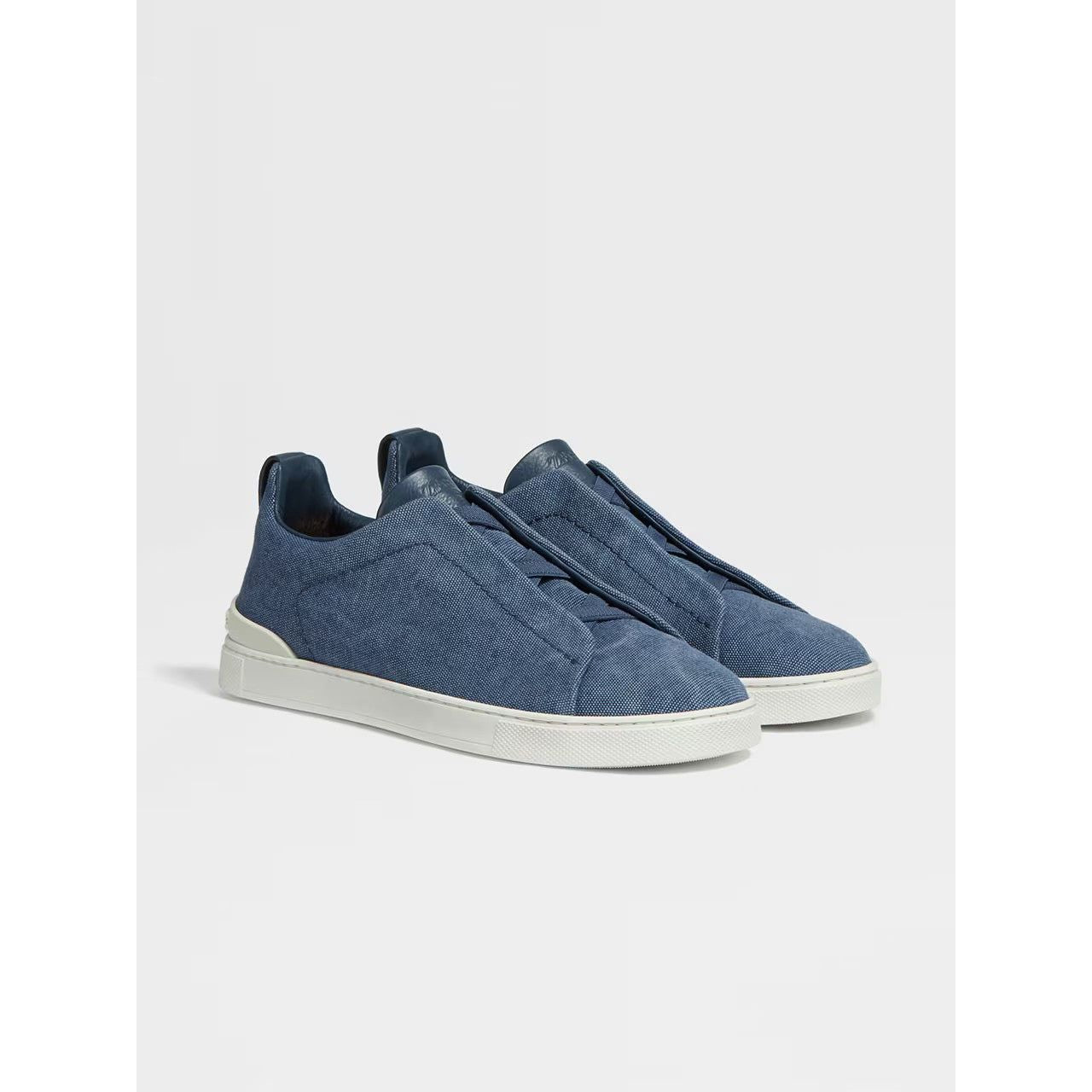 ZEGNA BLUE CANVAS TRIPLE STITCH™ SNEAKERS