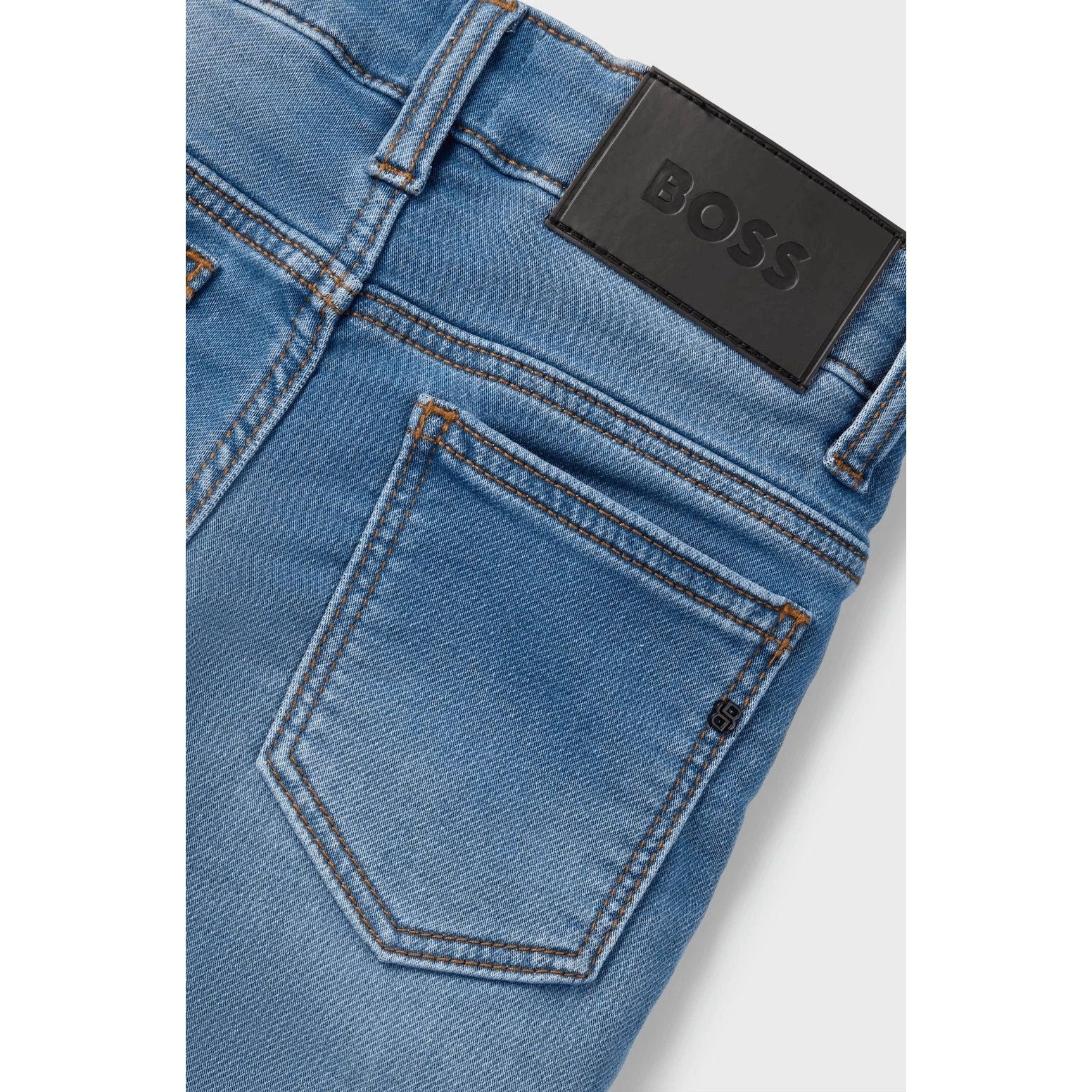 BOSS KIDS' SLIM-FIT JEANS IN BLUE STRETCH DENIM