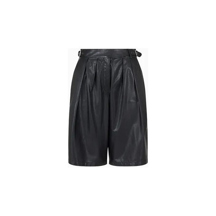 EMPORIO ARMANI OVERSIZED BERMUDA SHORTS IN PLEATED NAPPA CALFSKIN - Yooto