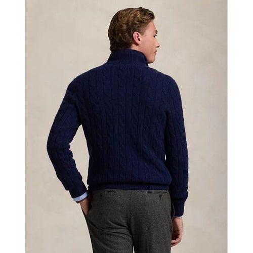 Load image into Gallery viewer, RALPH LAUREN Cable-Knit Cashmere Quarter-Zip Jumper
