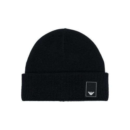 Load image into Gallery viewer, EMPORIO ARMANI logo-patch beanie hat
