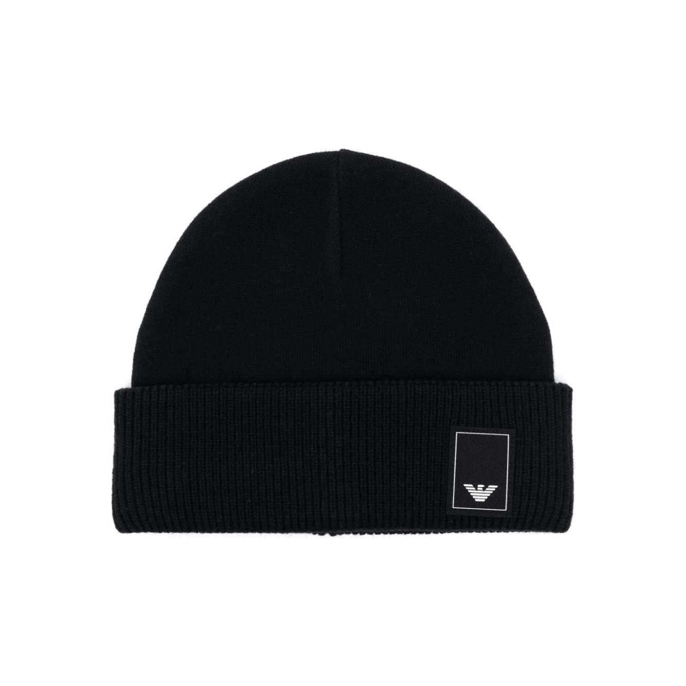 EMPORIO ARMANI logo-patch beanie hat