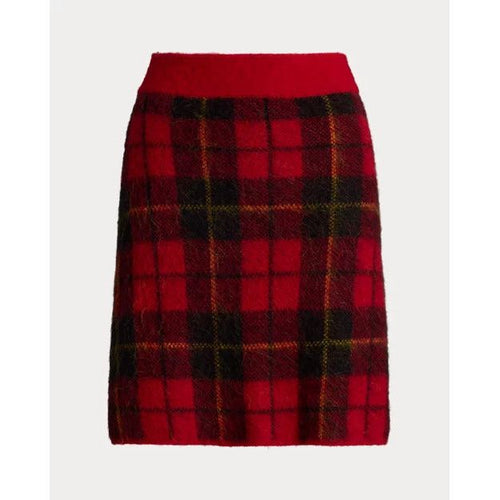 Load image into Gallery viewer, RALPH LAUREN Plaid Alpaca-Blend Miniskirt
