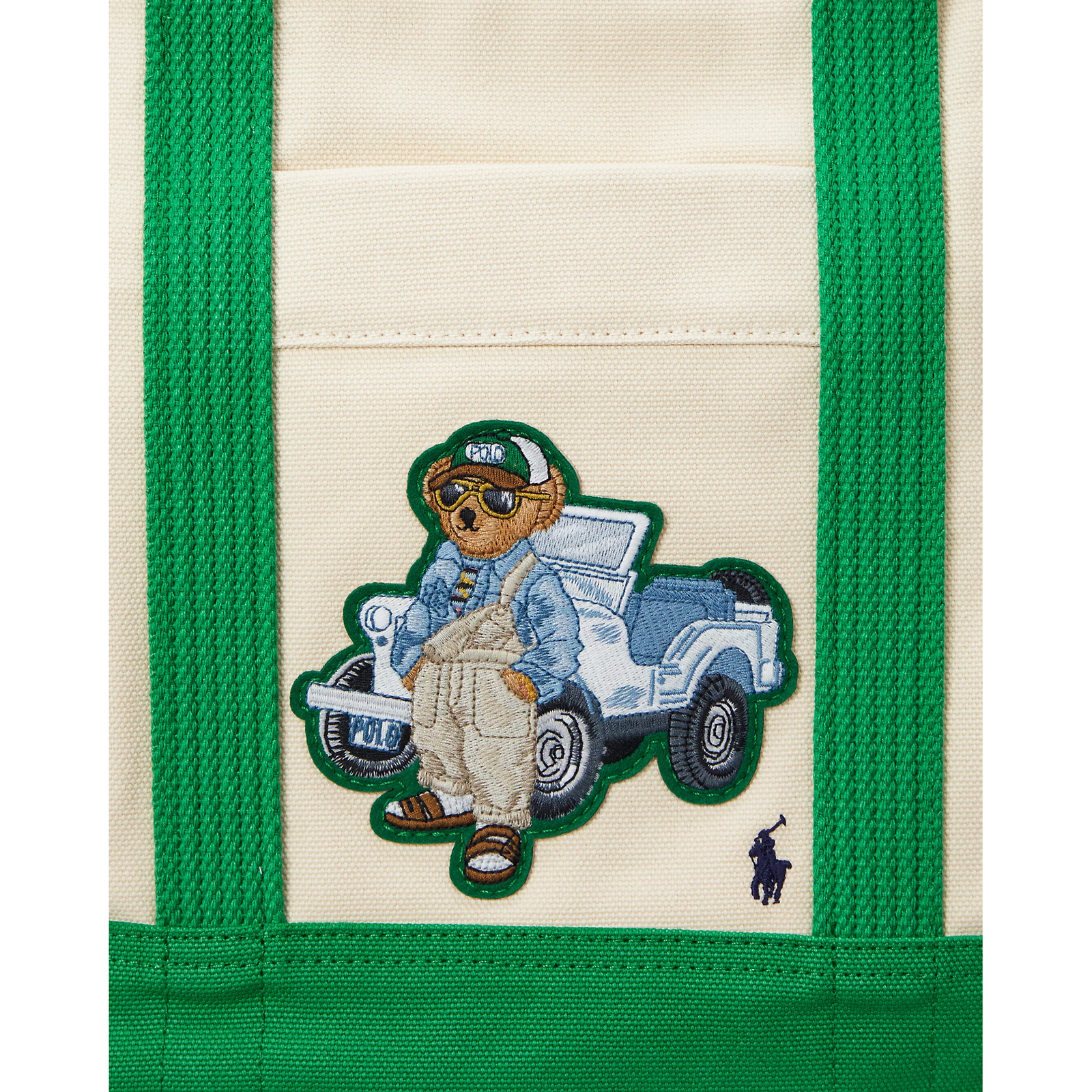 POLO RALPH LAUREN CANVAS MEDIUM POLO BEAR TOTE