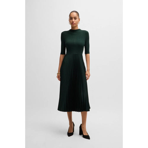 Load image into Gallery viewer, BOSS CROPPED-SLEEVE DRESS WITH PLISSÉ SKIRT
