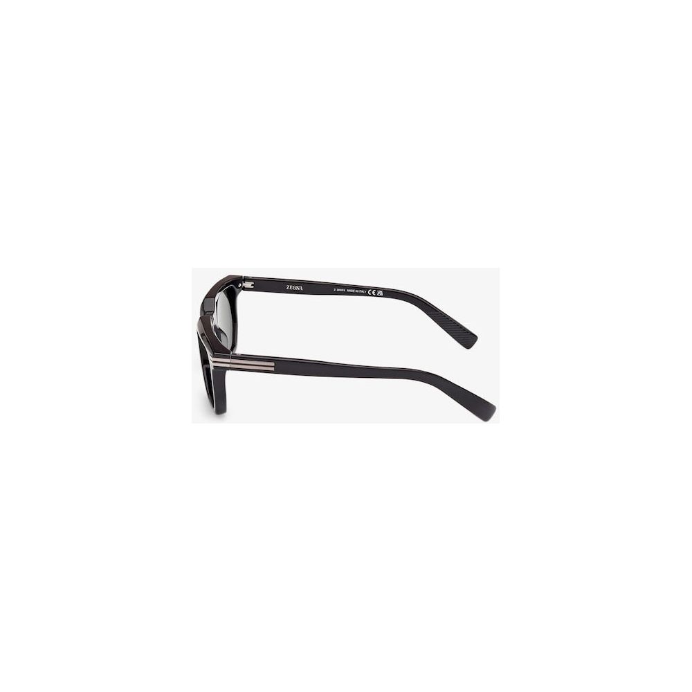 ZEGNA BLACK ACETATE SUNGLASSES