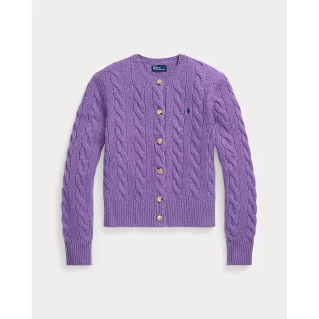 RALPH LAUREN Cable-Knit Wool-Cashmere Cardigan