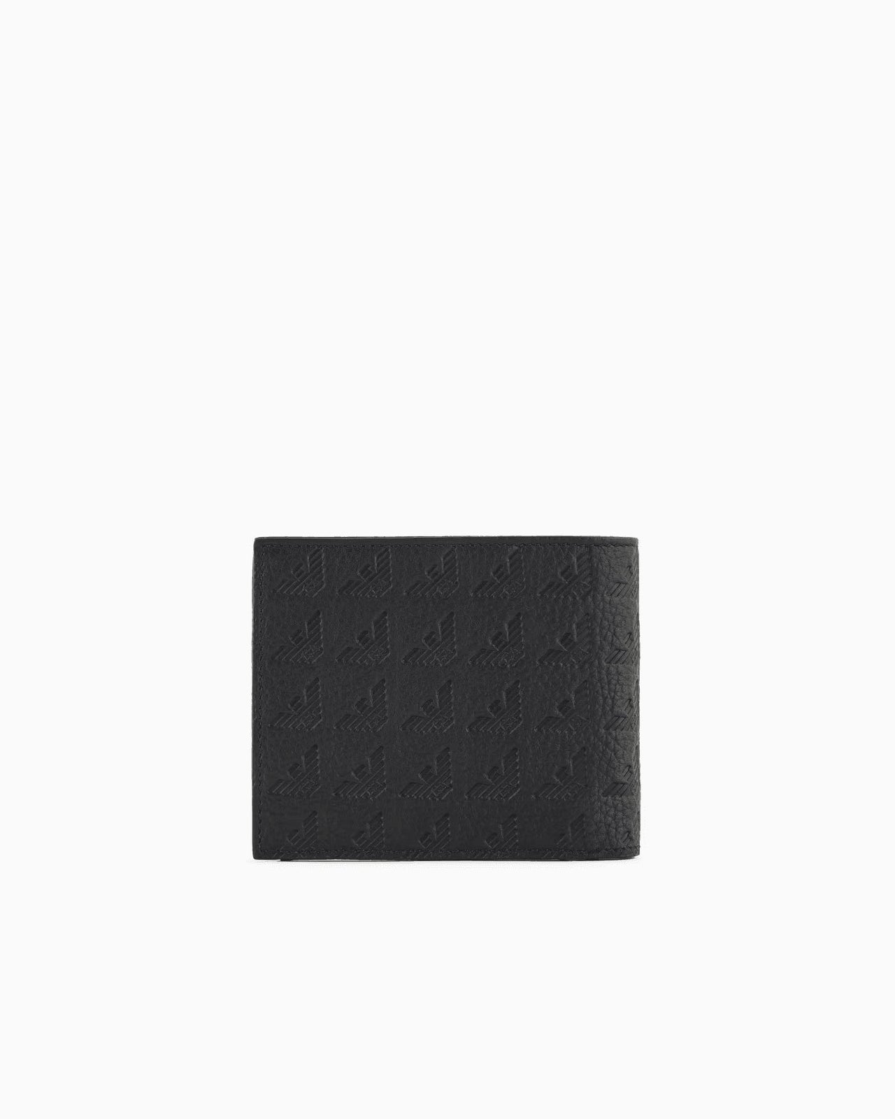 EMPORIO ARMANI Leather coin-pocket wallet with all-over embossed eagle