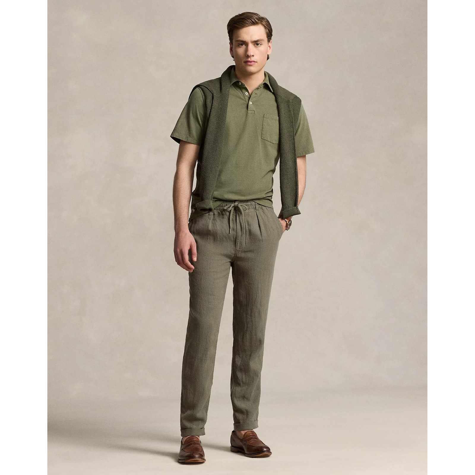 POLO RALPH LAUREN POLO PREPSTER SLIM TAPERED LINEN TROUSER