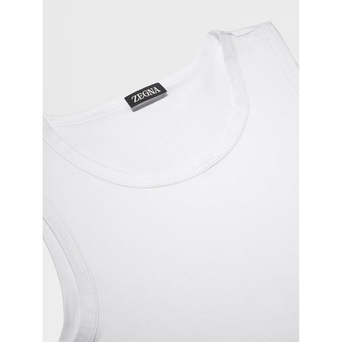 Load image into Gallery viewer, ZEGNA White Filoscozia Cotton Tank
