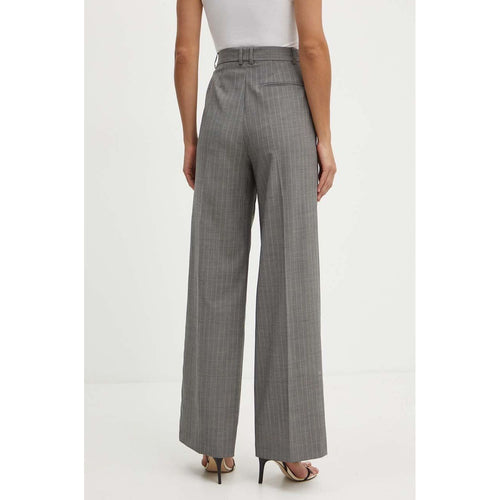 Load image into Gallery viewer, BOSS WOMEN&#39;S GRAY STRIPED WOOL TROUSERS
