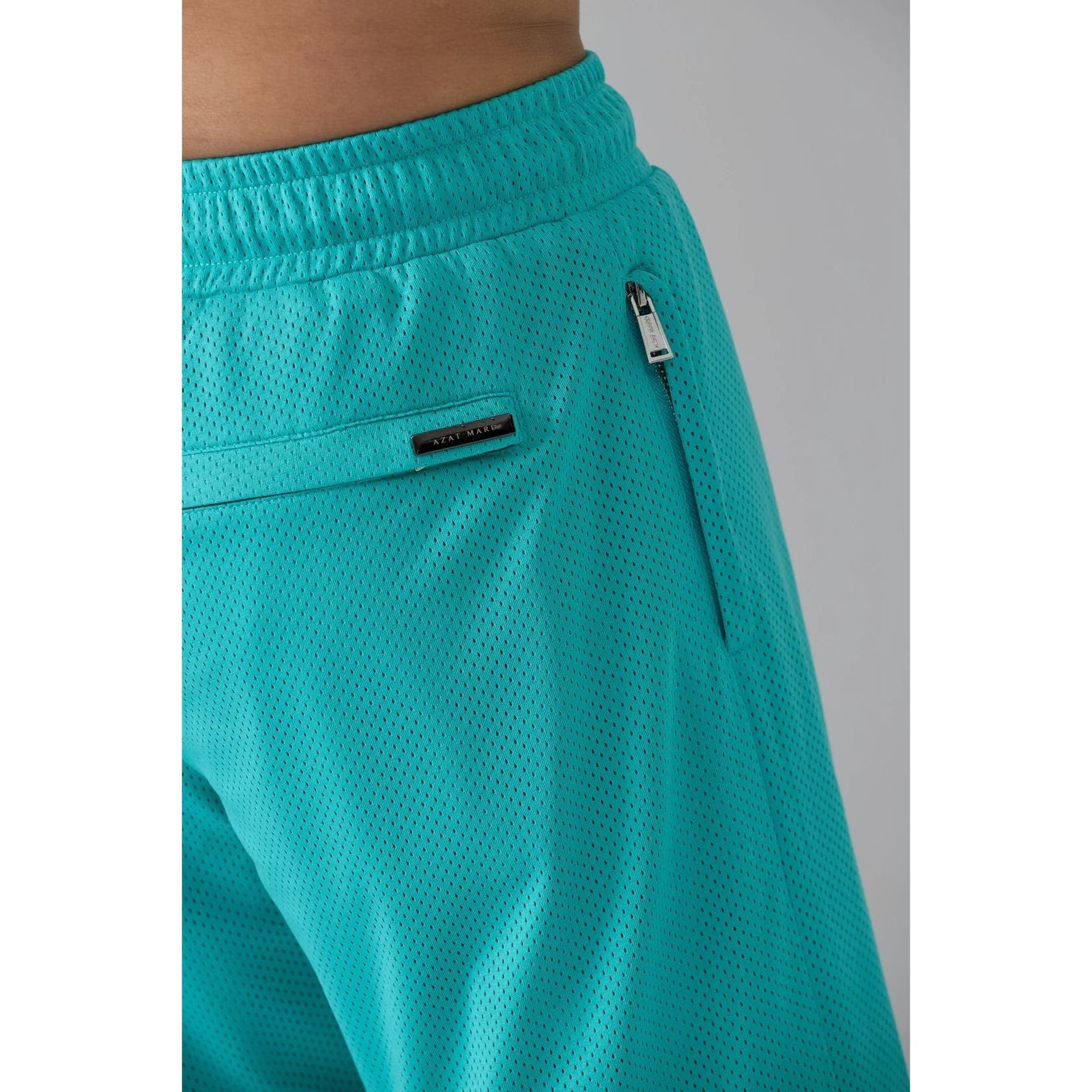 AZAT MARD WORLD FAMOUS AZAT MARD TEAM SEA GREEN MESH SHORTS - Yooto