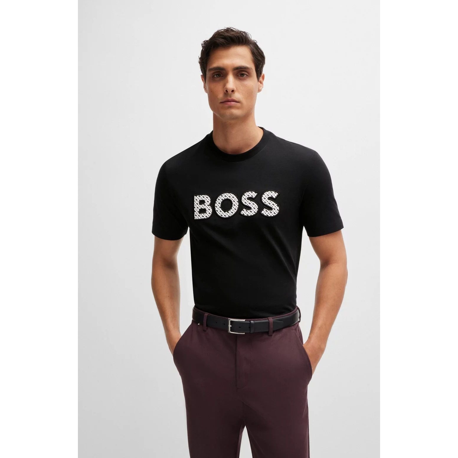 BOSS COTTON-JERSEY T-SHIRT WITH LOGO DETAIL - Yooto