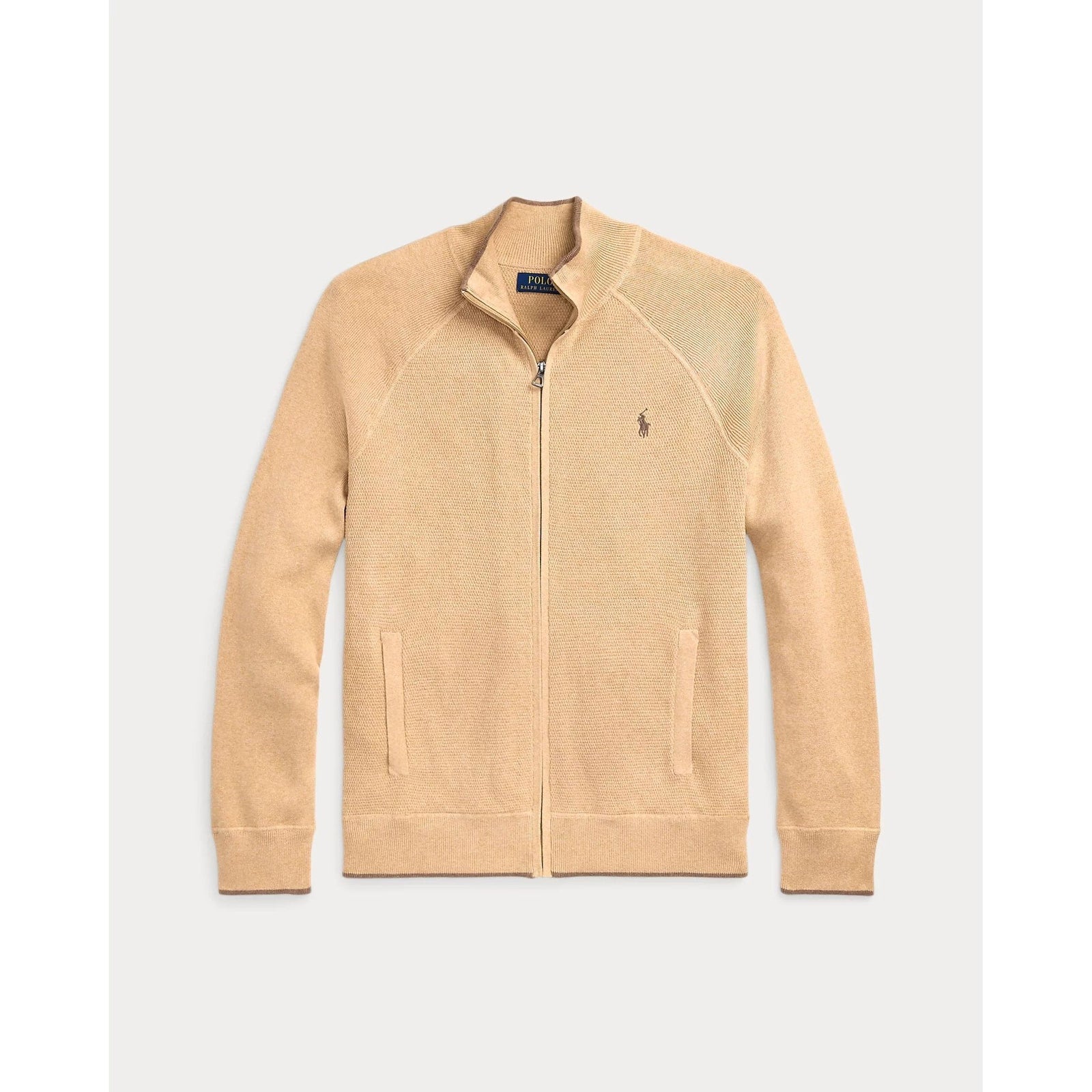 POLO RALPH LAUREN TEXTURED COTTON FULL-ZIP JUMPER