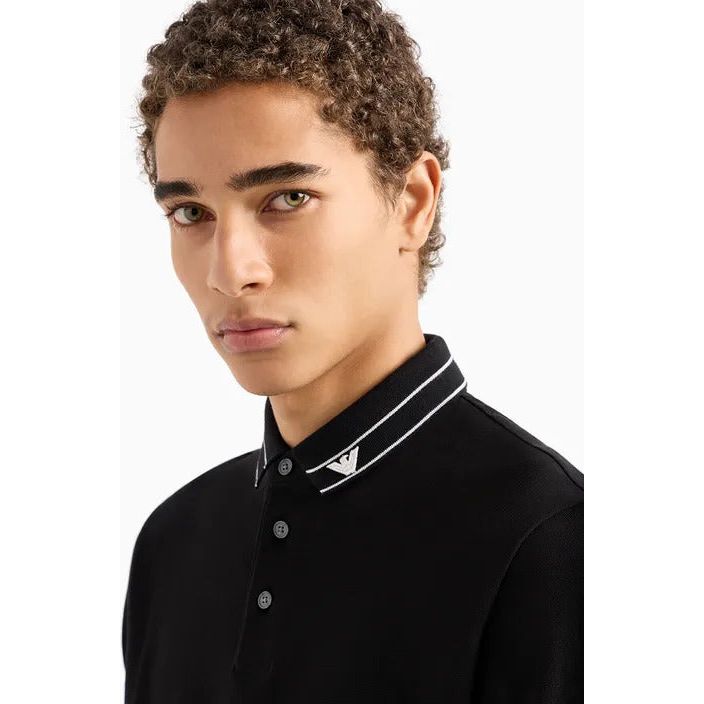 EMPORIO ARMANI JERSEY POLO SHIRT WITH PLACED LOGO - Yooto