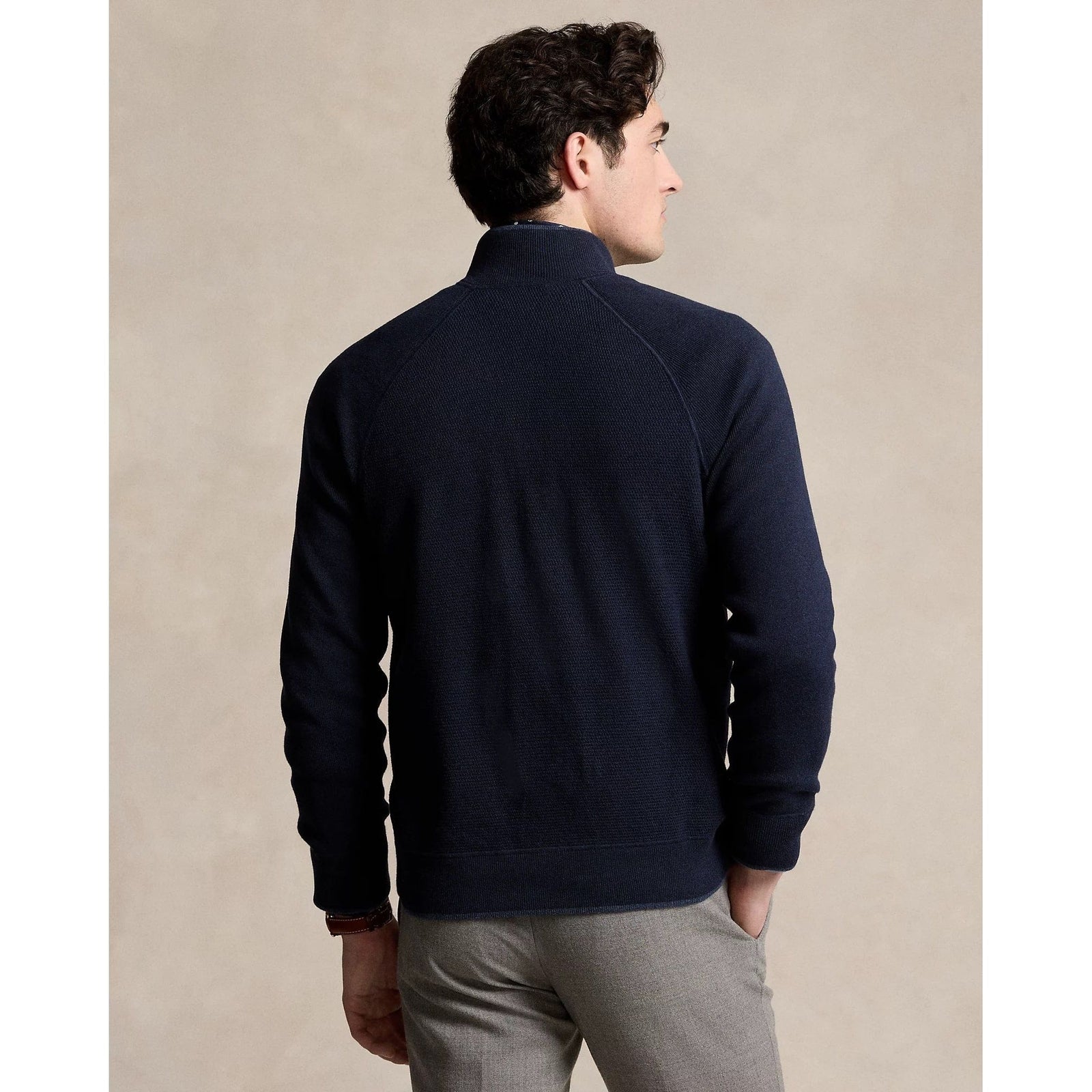 POLO RALPH LAUREN TEXTURED COTTON FULL-ZIP JUMPER