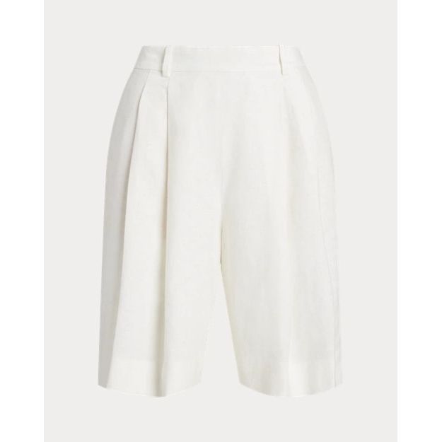 POLO RALPH LAUREN LONG PLEATED LINEN SHORT - Yooto