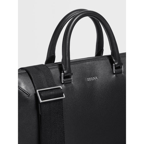 Load image into Gallery viewer, ZEGNA BLACK LEATHER BUSINESS BAG
