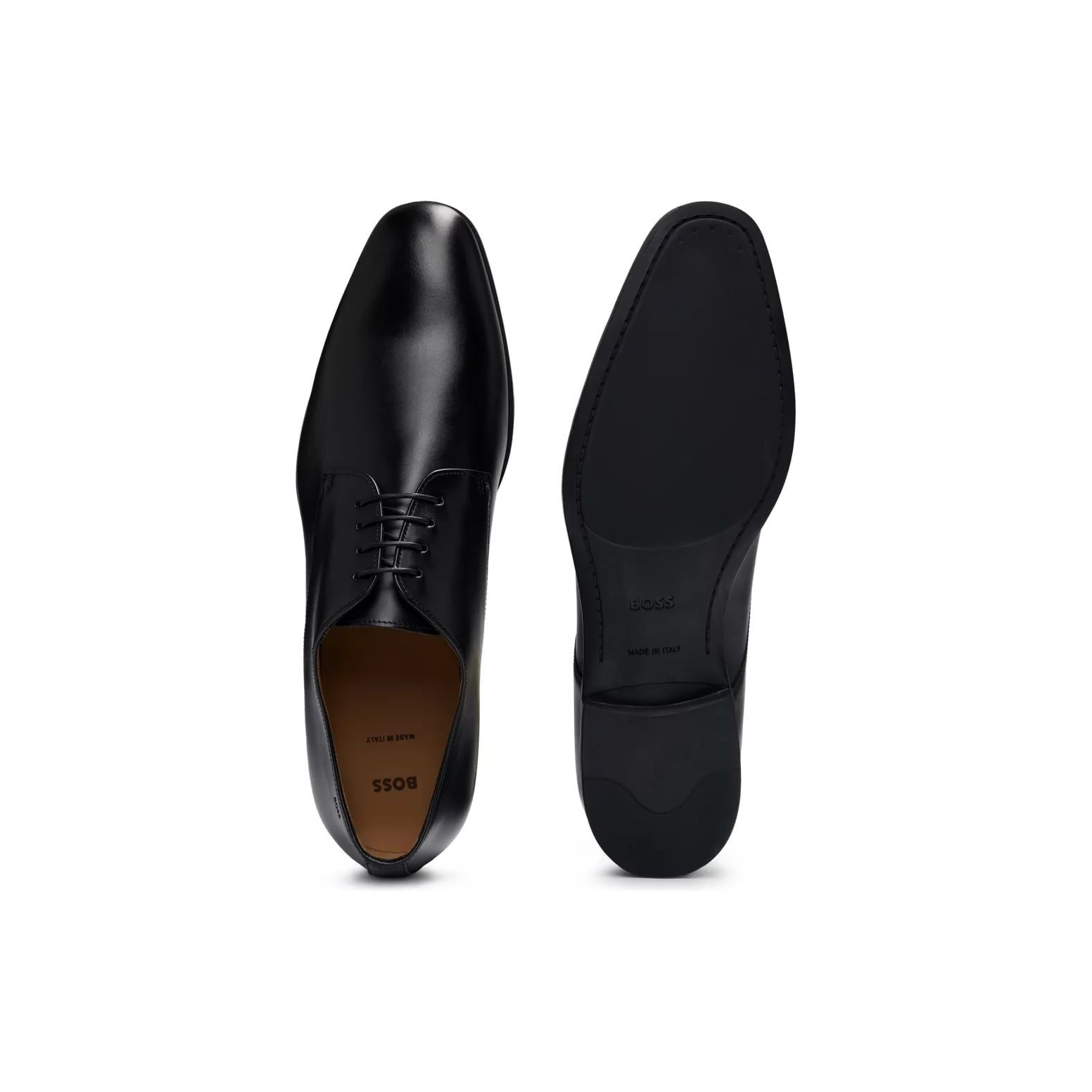 BOSS LEATHER DERBY SHOES WITH RUBBER SOLE - Yooto