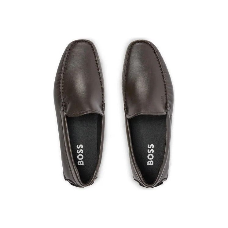 BOSS NAPPA LEATHER LOAFERS WITH DRIVER SOLE AND FULL INTERNAL LINING - Yooto