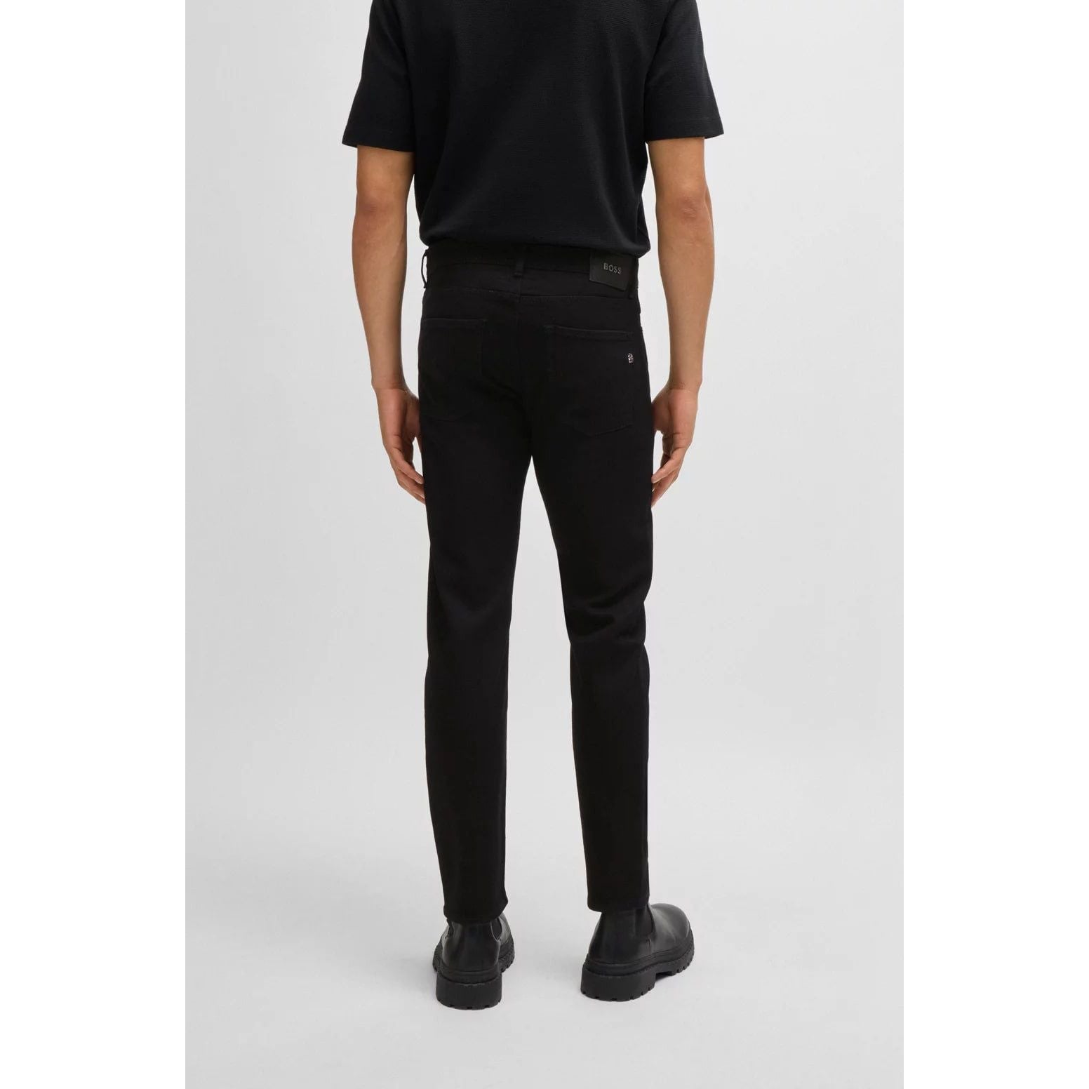 BOSS SLIM-FIT JEANS IN BLACK-BLACK ITALIAN DENIM