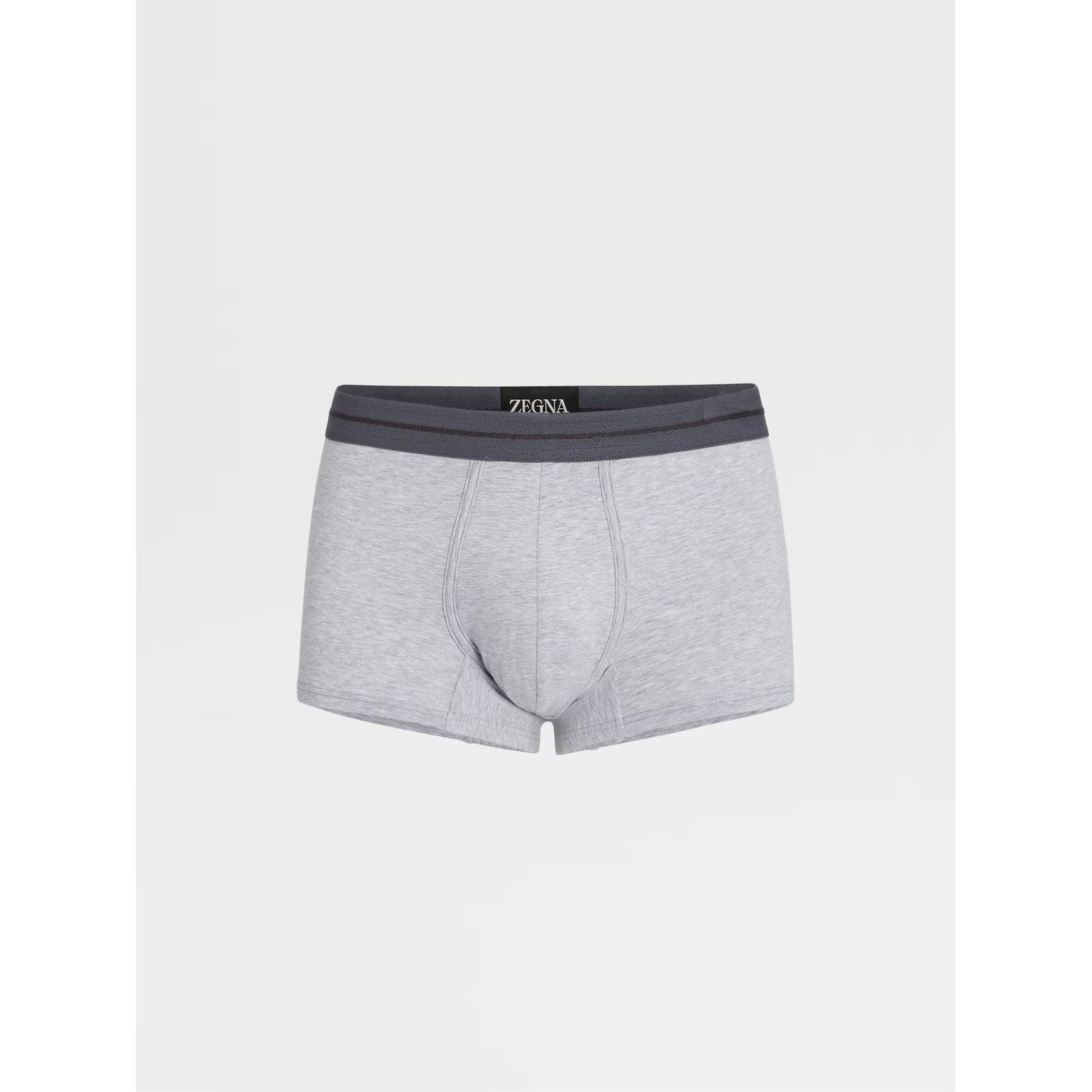 ZEGNA GREY STRETCH COTTON BLEND TRUNKS