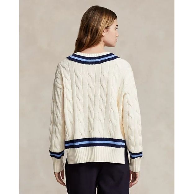 RALPH LAUREN Cable-Knit Cotton Cricket Jumper