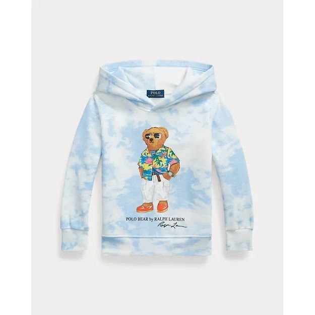 POLO RALPH LAUREN TIE-DYE-PRINT POLO BEAR FLEECE HOODIE - Yooto