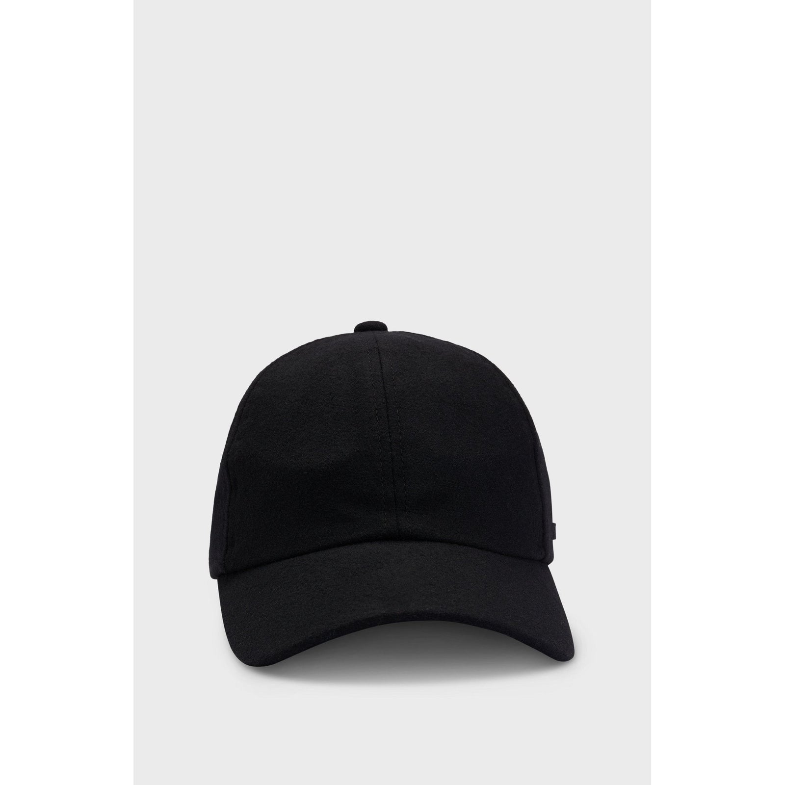 BOSS WOOL-BLEND CAP WITH FAUX-LEATHER LOGO LABEL