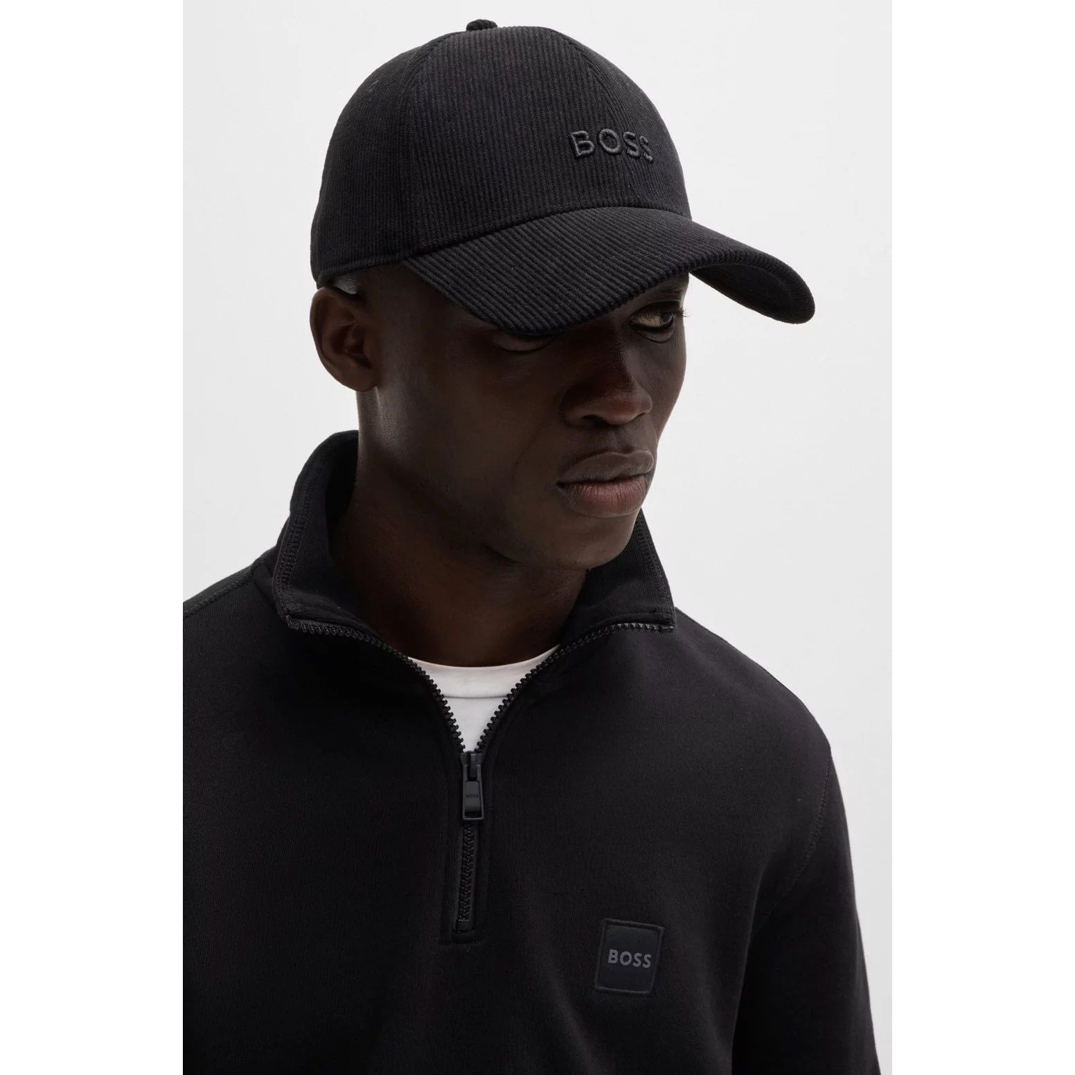 BOSS LOGO-EMBROIDERED CAP IN BABY CORDUROY - Yooto