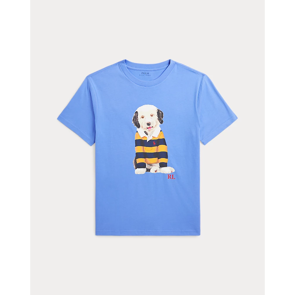 POLO RALPH LAUREN DOG-PRINT COTTON JERSEY TEE