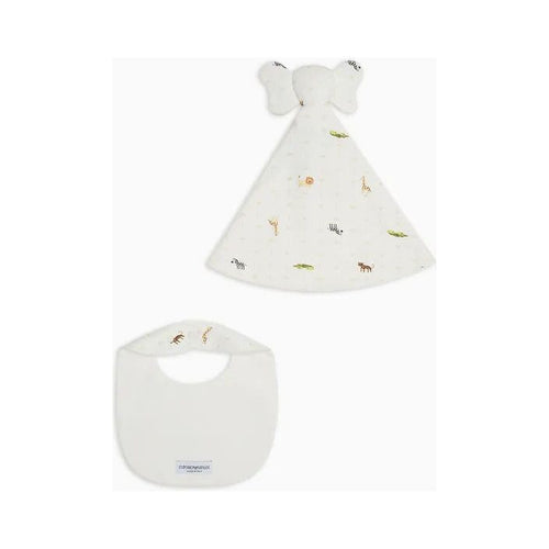 Load image into Gallery viewer, EMPORIO ARMANI KIDS SAVANNAH PRINT JERSEY BABY COMFORTER AND BIB GIFT SET
