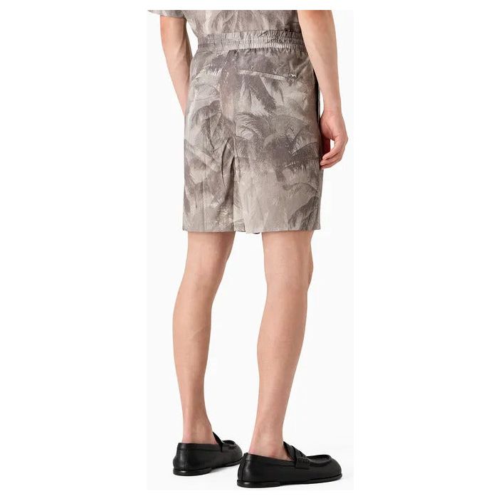 EMPORIO ARMANI ASV LYOCELL-BLEND DRAWSTRING BERMUDA SHORTS WITH ALL-OVER PRINT - Yooto