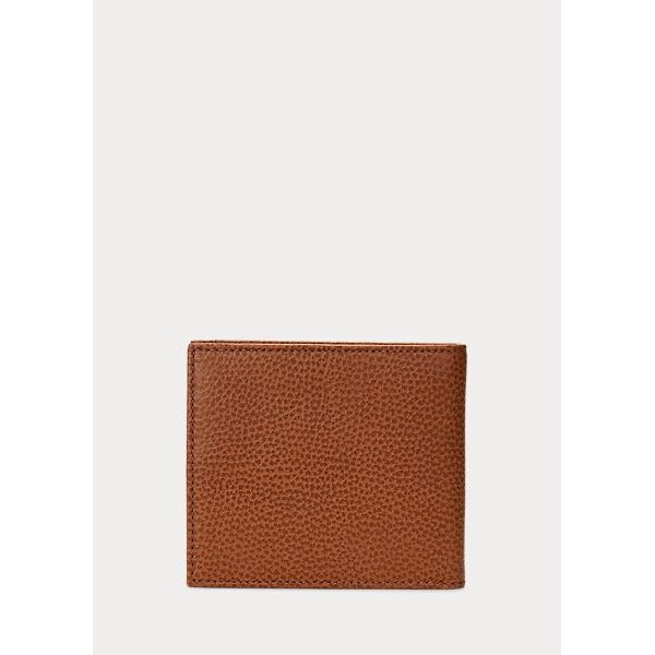 POLO RALPH LAUREN PEBBLED LEATHER BILLFOLD WALLET - Yooto