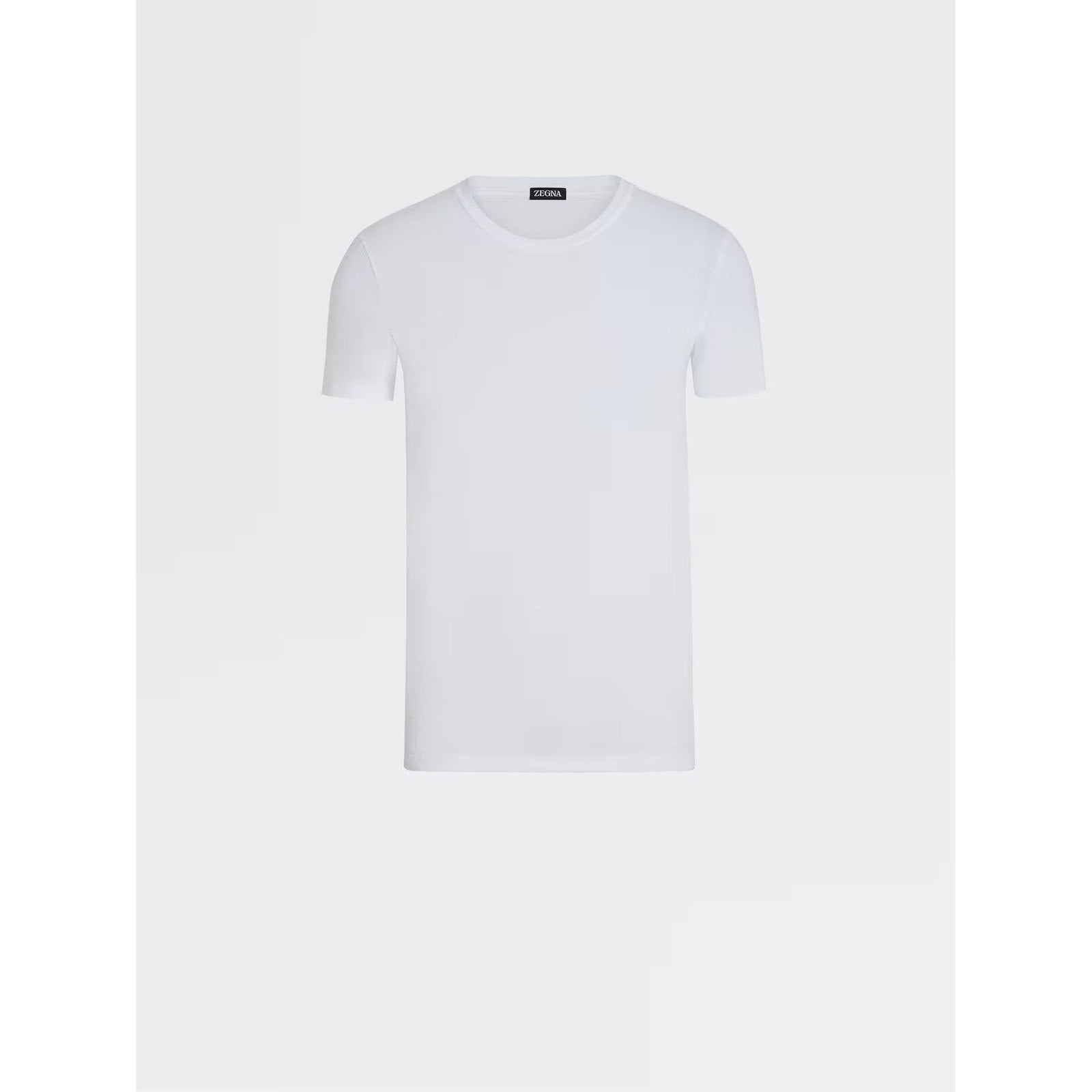 ZEGNA WHITE STRETCH COTTON T-SHIRT