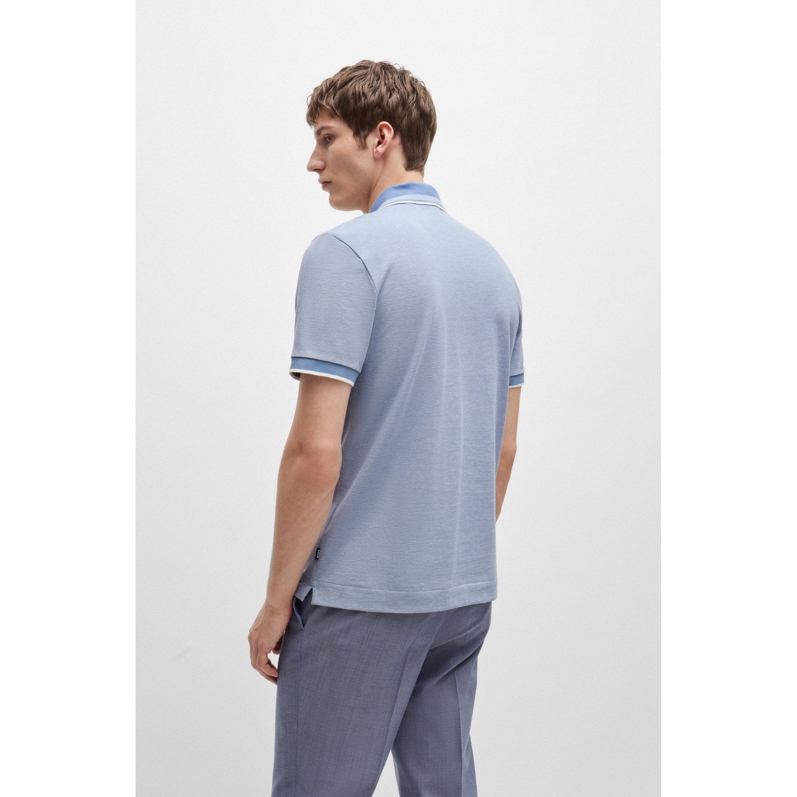 BOSS OXFORD-COTTON-PIQUÉ POLO SHIRT WITH LOGO DETAIL