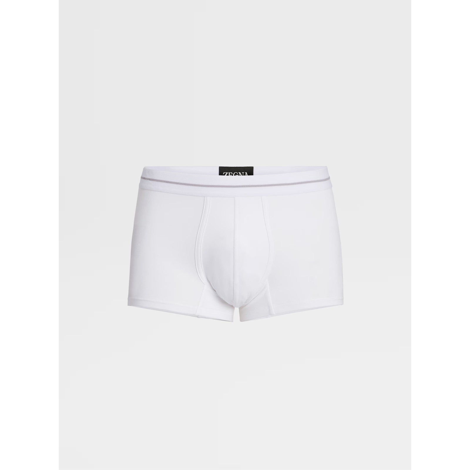 ZEGNA WHITE STRETCH COTTON BLEND TRUNKS